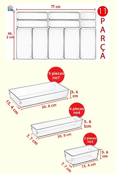 color house Set organizator transparent Sertar Organizator machiaj de birou