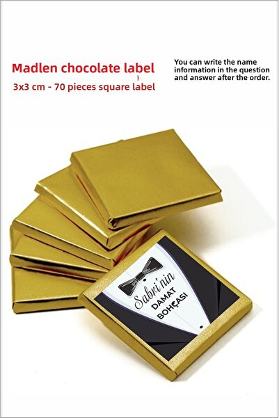 43 cici süsler organizasyon Αυτοκόλλητο σοκολάτας γαμπρού 70 αυτοκόλλητα