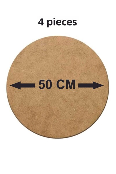 şamaksesuar 4 قطع 3 مم خام MDF 50 سم لوح دائري تحت الخدمة