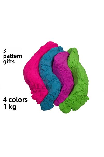 Hobialem Heroes Kinetic Sand - 4 Colors 1 kg Play Sand, Mold Gift