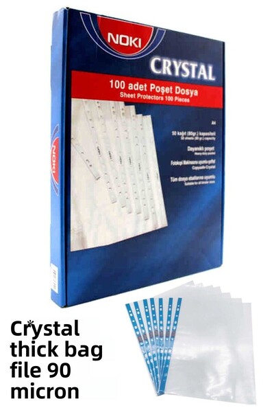 Artlantis ملف كيس A4 كريستال 100 قطعة 1 علبة Noki 4830 Cr ملف كيس سميك Föy أز...