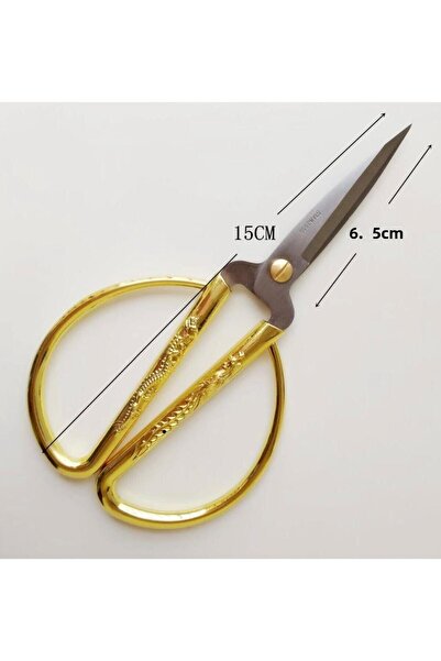 DUCK HOBY 15 cm Decorative Vintage Embroidery Scissors, Engagement, Opening, Wedding, Steel Scissors, Gold, Silver