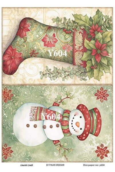 LİNEART ورق ديكوباج نحاسي بنمط عيد الميلاد رقم: عيد الميلاد 604- 29X42 سم