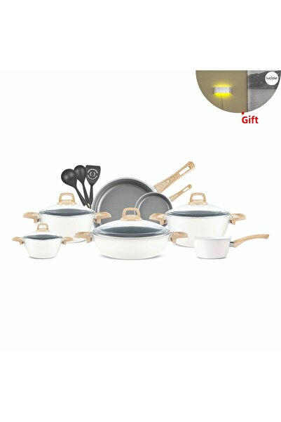 Karaca رفيكا - طقم أواني طهي كريستال سويسرية مقاومة للحريق وغير قابلة للالتصاق، 15 قطعة بدون زيت بيرجول