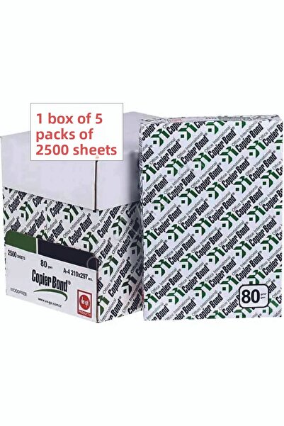 copierbond ورق نسخ A4 - 2500 قطعة، 5 عبوات، 80 جرام Ve-ge Copier Bond