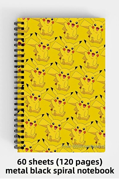 Anime Marketi بوكيمون بيكاتشو ديزاين A5 دفتر بغلاف مقوى حلزوني 120 ورقة