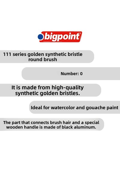 Bigpoint Golden Synthetic Round Brush 111 Series, for Watercolor and Gouache Paint