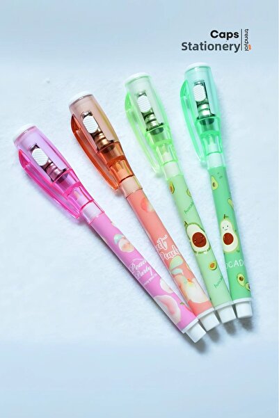 caps office مجموعة أقلام حبر غير مرئية مكونة من 4 قطع - بطابع الأفوكادو والخو...