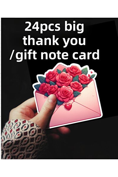 Hiras Dizayn 24 големи червени рози модел подарък бележка карта благодарност ...