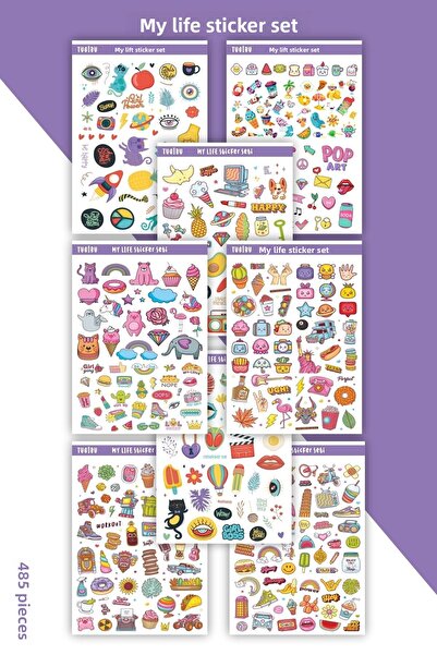 TUGİBU Agenda Sticker Set 485 Pieces Notebook, Book, Notebook, Planner, Planner Tag Mega Set