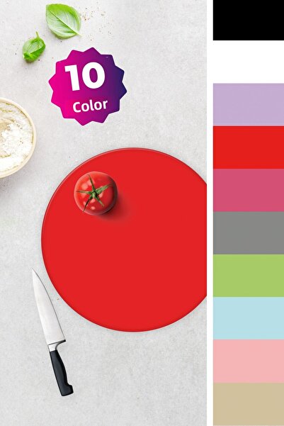 Decorita Solid Color - Pomegranate Flower |   Glass Cutting Board - Glass Cutting Board |   Diameter 32cm