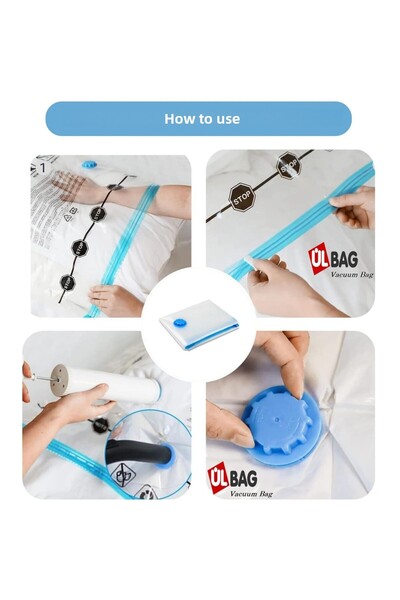 ÜLBAG Set of 4 Vacuum Bags for Travel (2 Socks, Laundry, 2 Pillows, Towels, Sheets)