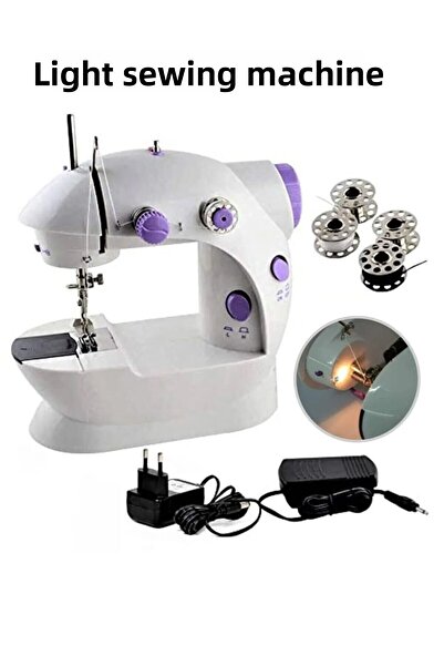 KMLBRKSTORE ماكينة خياطة منزلية صغيرة بدواسة - ماكينة خياطة و