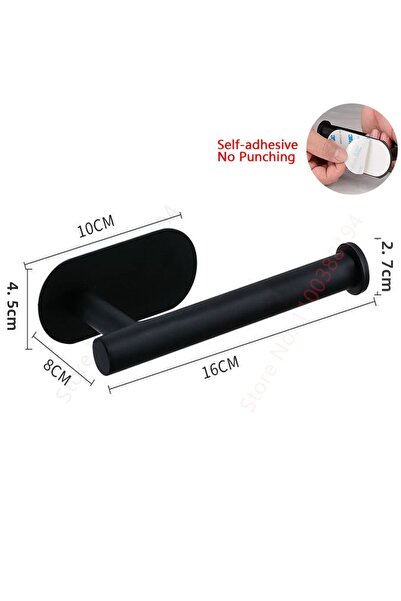 Choice Paper Holder black Wall Mount Toilet Towel Paper Holder Adhesive Black Silver Kitchen Roll Paper Sta
