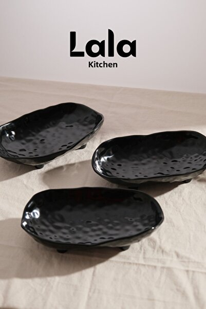 Lala Mutfak Melamine Stylish Plate - (21X13 cm) 3 Pcs Belen Kayık Breakfast and Presentation