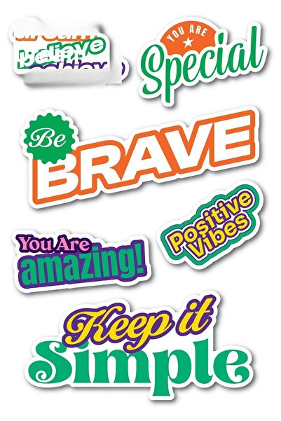 Postifull Set de autocolante tematice motivaționale - Set de autocolante de 6...