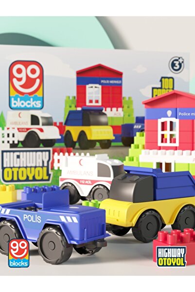 Go Toys Highway 100 Pieces Building Blocks Set - Go Blocks Mega Toys