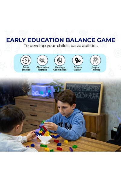 ThinkMaster Tetra Tower Balance Toy Educational Box Toy Tetris Tower Tetra Tower