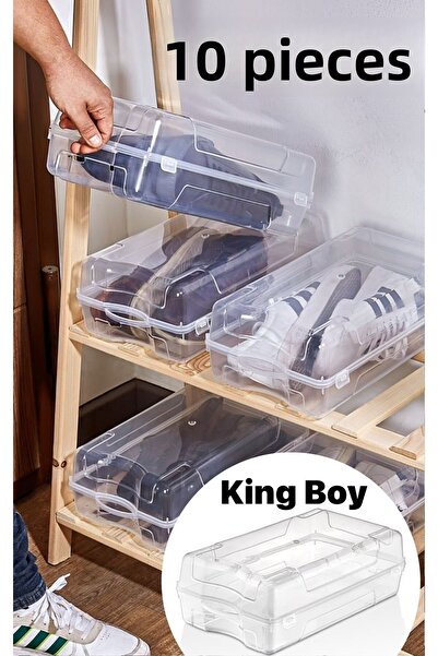 Bayev 10 bucăți pantofi pentru bărbați - cutie de depozitare transparentă, potrivită pentru călătorii
