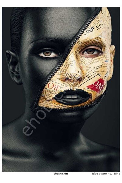 ehobici Lineart Brass Decopage Paper Model - 1546