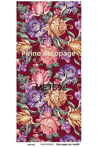 LİNEART Adhesive Brass Decopage Paper 30X60Cm No:Met89