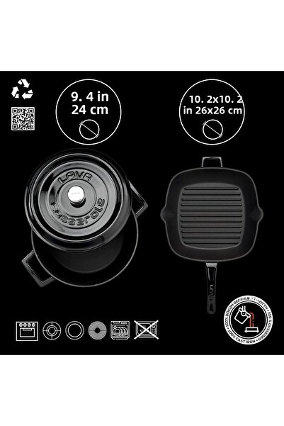 Lava Cast Trendy 4 Piece Pot Pan Set