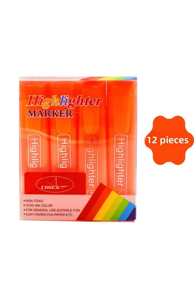 Gen-Of قلم تمييز نيون LN-1029 برتقالي 12 قطعة