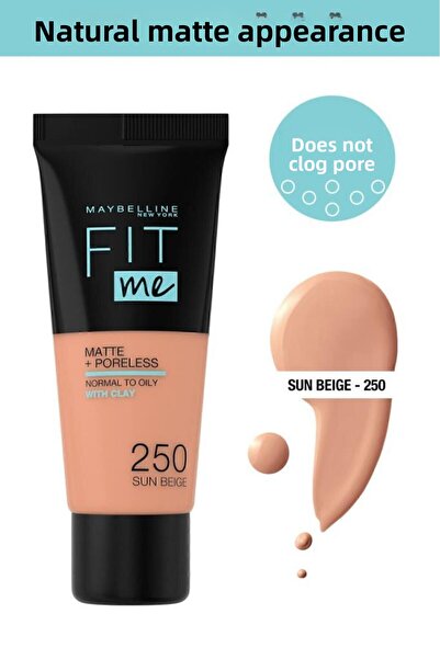 Maybelline New York Fit Me Matte Poreless Foundation - 250 Sun Beige