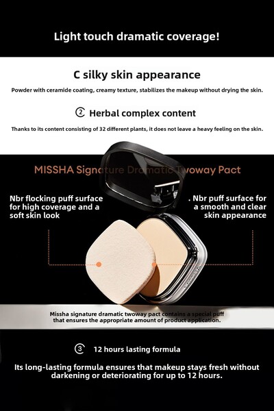 Missha Mineral Powder Suitable for Wet and Dry Use Signature Dramatic Twoway Pact Spf 25/Pa++ (No.23 Sand)