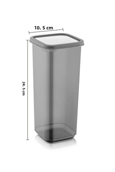 Meleni Home Set of 6 Square Food Storage Containers with Lids with Labels Anthracite Food Storage Container 6 X 1.70 Lt