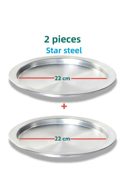 Yıldız çelik قطعتين من الألومنيوم بطول 22 سم مع قماط وصينية وطبق