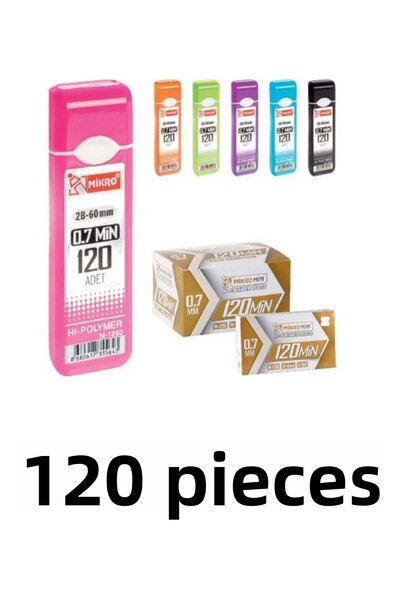 Mikro 120 قطعة Min 2b 60 مم 120 رأس قلم رصاص 0.7 مم