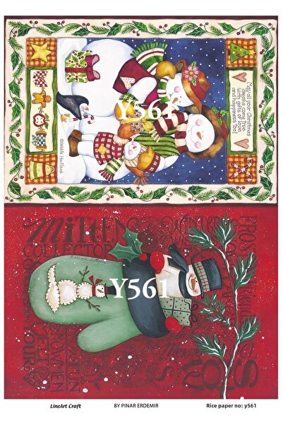 LİNEART ورق ديكوباج نحاسي بنمط عيد الميلاد رقم: YILŞI561- 29X42 سم