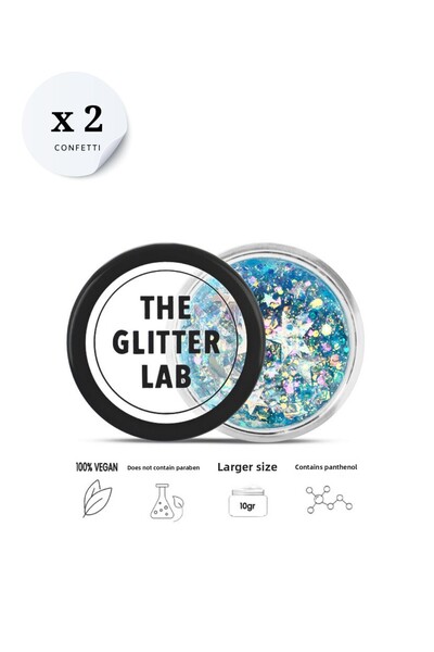 The Glitter Lab قطعتان من قصاصات الورق اللامعة – عبوة مفيدة