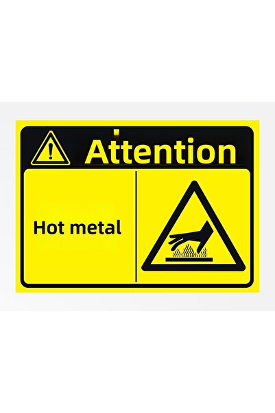 zafrakreklam Attention Hot Metal 24X34Cm Pvc Sign Plate