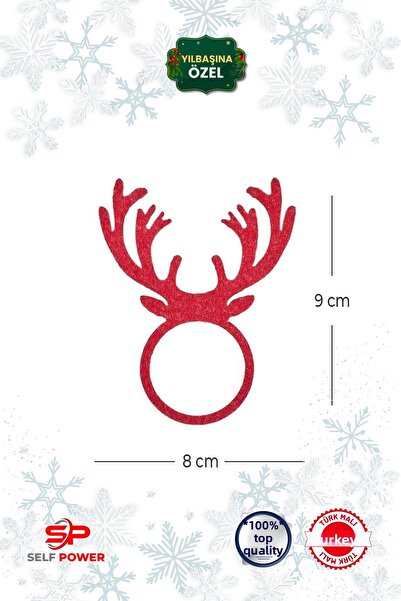 Self Power 6-Piece Red Felt Decorative Christmas Tableware Presentation Napkin Ring Napkin Ring