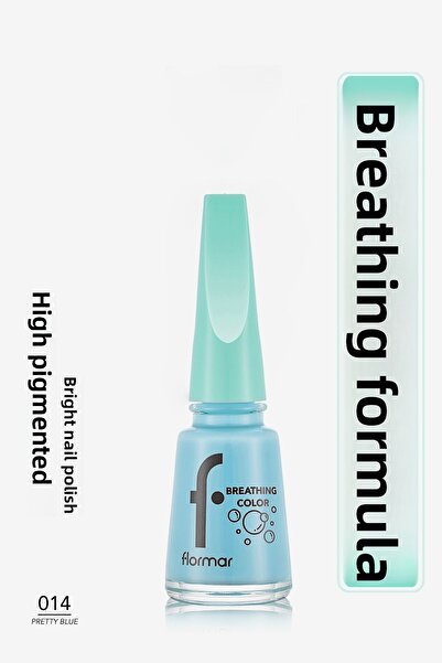 Flormar طلاء أظافر لامع قابل للتنفس - 014 أنيق أزرق - 8682536054195