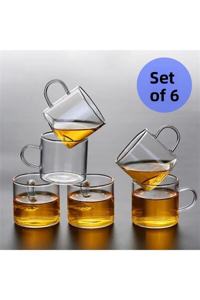 HUBBYCHEF طقم أكواب إسبرسو مكون من 6 أكواب قهوة