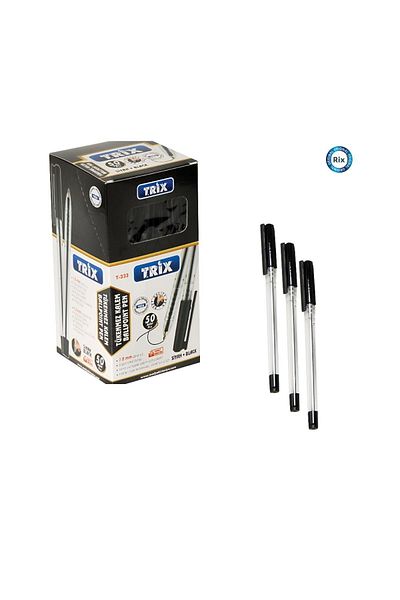 TRİX Office Desk 10 Pieces Black Ballpoint Pen