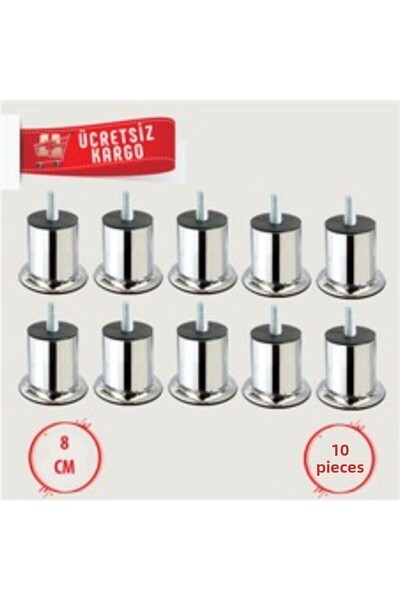 Marka Base Armchair Sofa Leg with Bolts 8 Cm (10 Pieces) 3/8 Thick Teeth