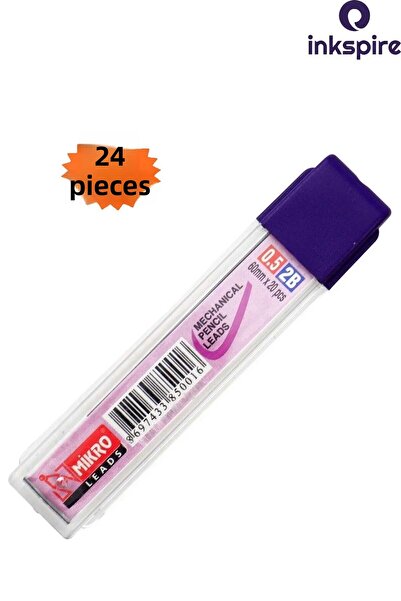 inkspire رأس قلم رصاص 0.5 60 مم 20 Li 24 حزمة رأس قلم رصاص صغير متعدد الاستخد...