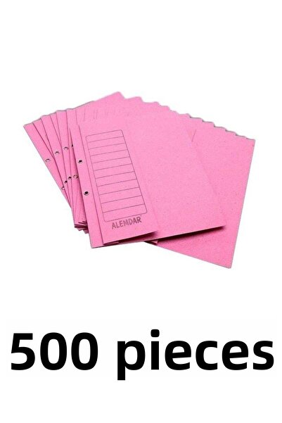 Alemdar 500 Pieces Pink File Half Cover Cardboard File Pink
