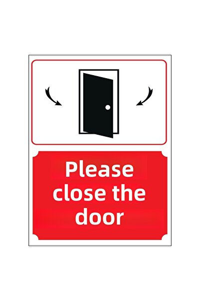 Lucena معدن يرجى إغلاق الباب 15 سم × 20 سم علامة تحويل تحذيرية