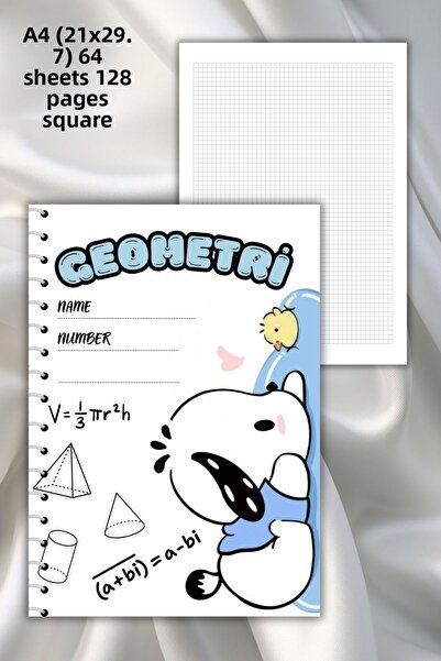 daily notebook دفتر ملاحظات مدرسي مقاس A4 من Pochacco، 64 ورقة (21x29,7 سم)