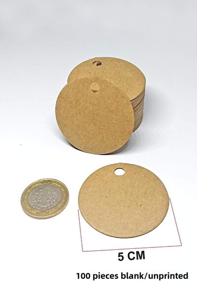 Vice Kraft Round Label / Product Label / 100 Pieces Unprinted (5 CM)