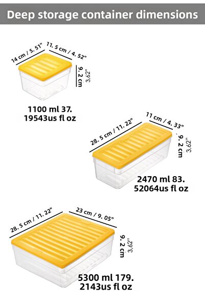 Meleni Home Microwave-Compatible Organizer Set of 31 - Food and Food Storage Deep and Shallow Yellow