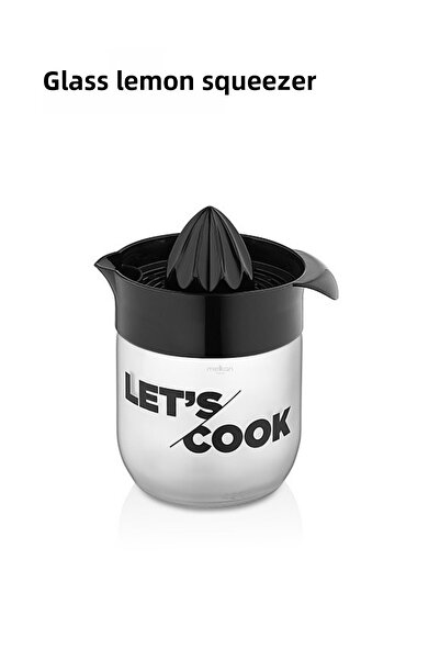 Melkan Home Black Glass Lemon and Citrus Juicer - 425ml Orange Juicer