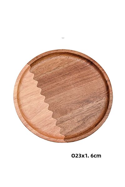 SepetçiBaba Acacia Round Plate Small Size - 68923
