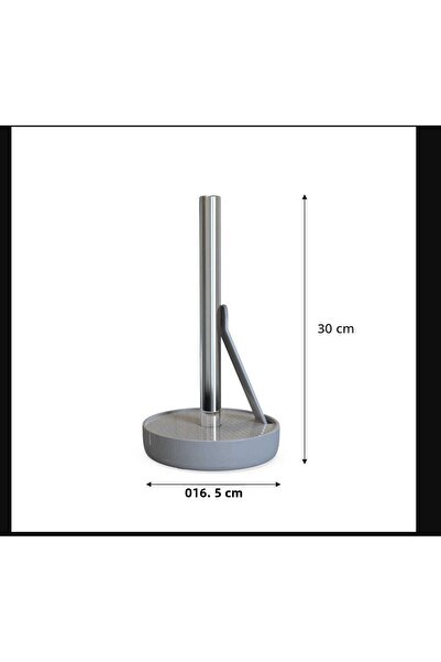 esdekor Gray Aluminum Kitchen Towel Holder - Counter Top, Plastic 1 Piece