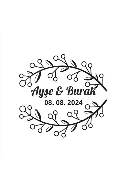 Reysa Tasarım Winter Themed Chic Rectangle Sticker Henna Engagement Wedding 3...